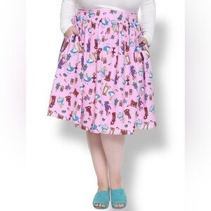 Disneys Alice In Wonderand Pink Patterned Women's Skirt